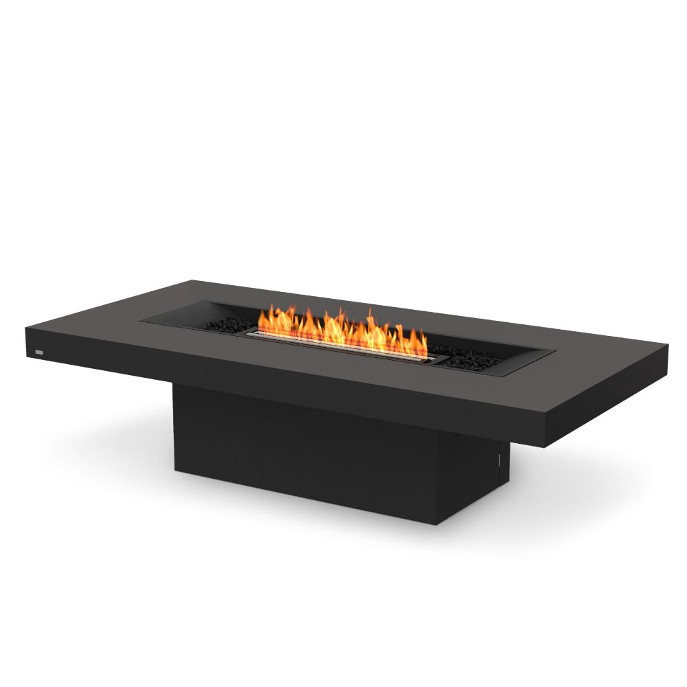 Gin 90 Chat Ethanol Fire Pit Table Graphite Black Burner