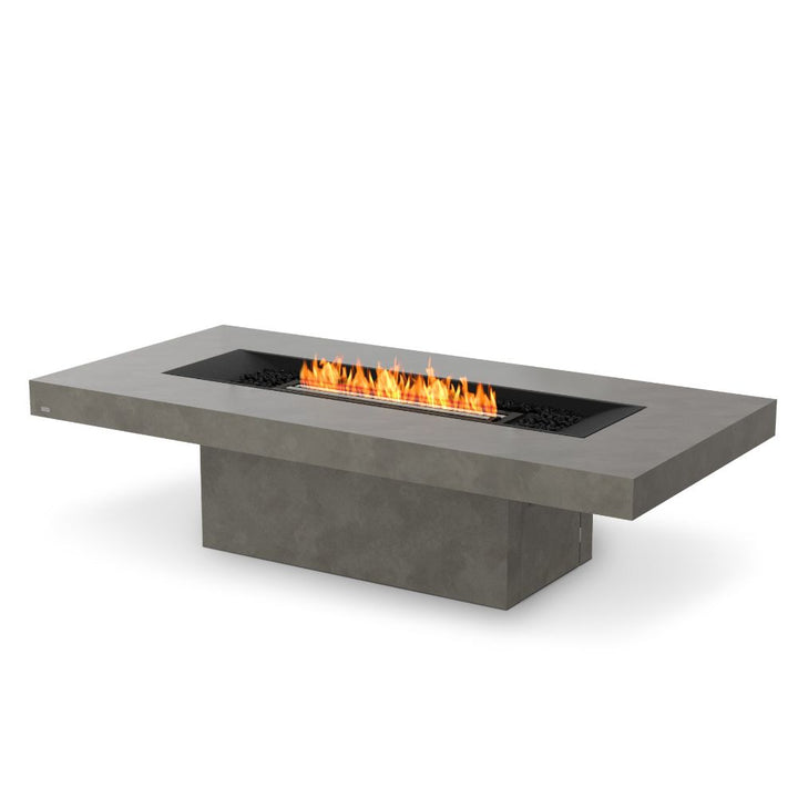 Gin 90 Chat Ethanol Fire Pit Table Natural Black Burner