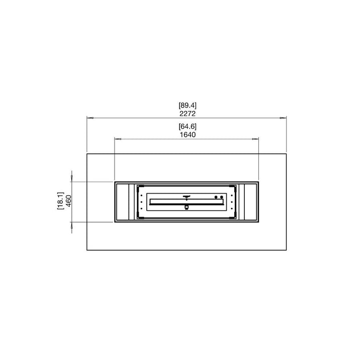 Gin 90 Chat Ethanol Fire Pit Table Technical Drawing Plan View