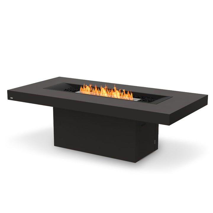 Gin 90 Dining Ethanol Fire Pit Table Graphite Stainless Steel Burner