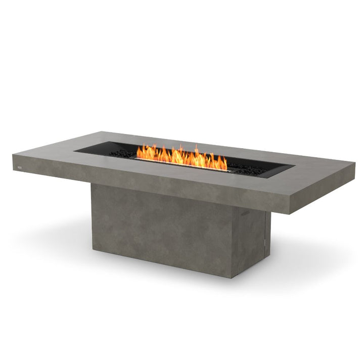 Gin 90 Dining Ethanol Fire Pit Table Natural Black Burner