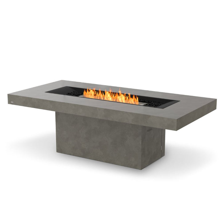 Gin 90 Dining Ethanol Fire Pit Table Natural Stainless Steel Burner