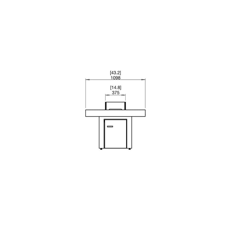 Gin 90 Dining Ethanol Fire Pit Table Technical Drawing Side View