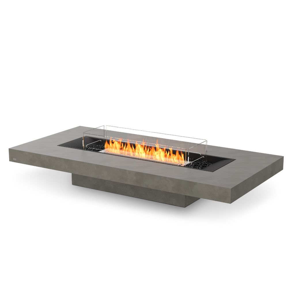 Gin 90 Low Ethanol Fire Pit Table Natural Stainless Steel Burner Screen