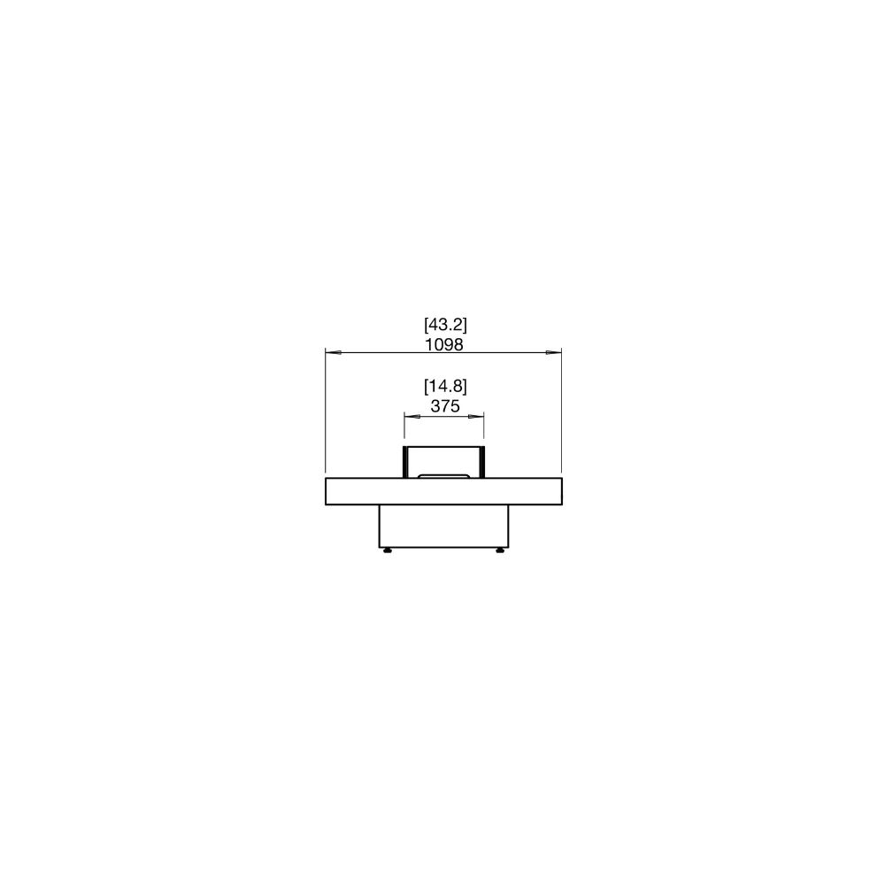 Gin 90 Low Ethanol Fire Pit Table Technical Drawing Side View