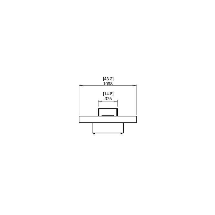 Gin 90 Low Ethanol Fire Pit Table Technical Drawing Side View