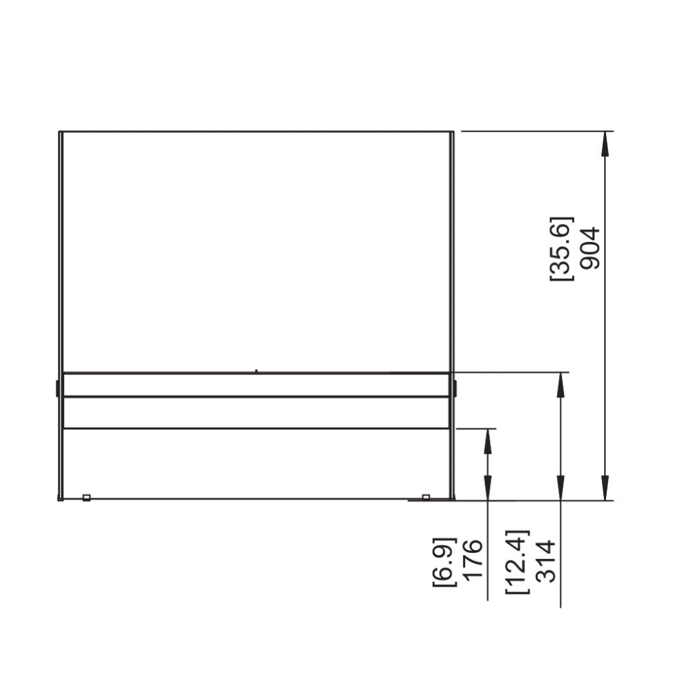 oo Ethanol Fireplace Technical Drawing Front View