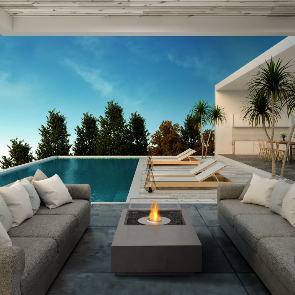 Manhattan 50 Ethanol Fire Pit Table Lounge Pool