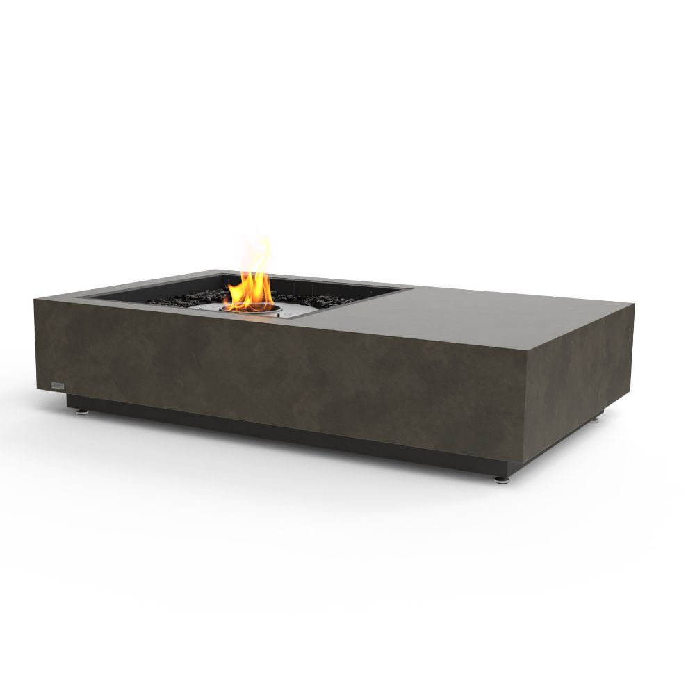 Manhattan 50 Ethanol Fire Pit Table Natural Stainless Steel Burner