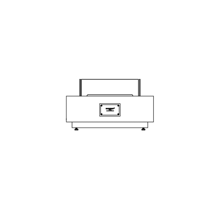 Manhattan 50 Ethanol Fire Pit Table Technical Drawing Front View