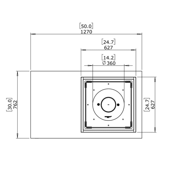 Manhattan 50 Ethanol Fire Pit Table Technical Drawing Plan View