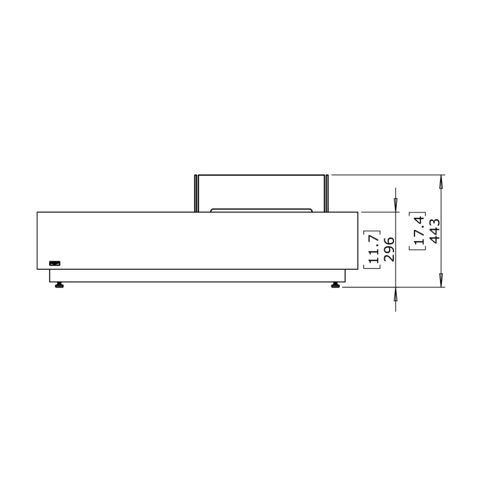 Manhattan 50 Ethanol Fire Pit Table Technical Drawing Side View