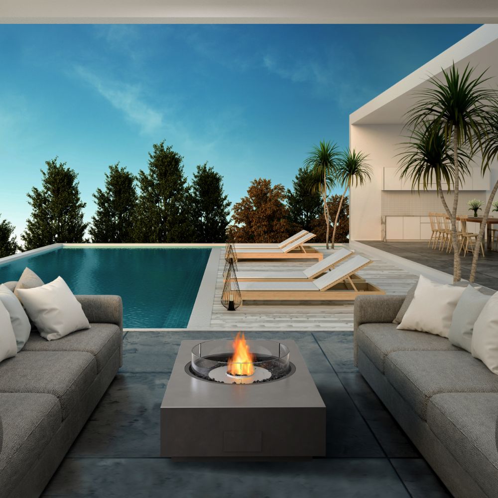 Martini 50 Ethanol Fire Pit Natural Lounges Pool