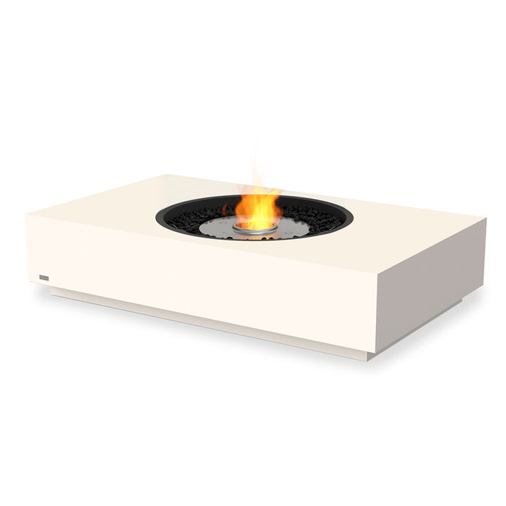 Martini 50 Ethanol Fire Pit Table Bone Stainless Steel Burner