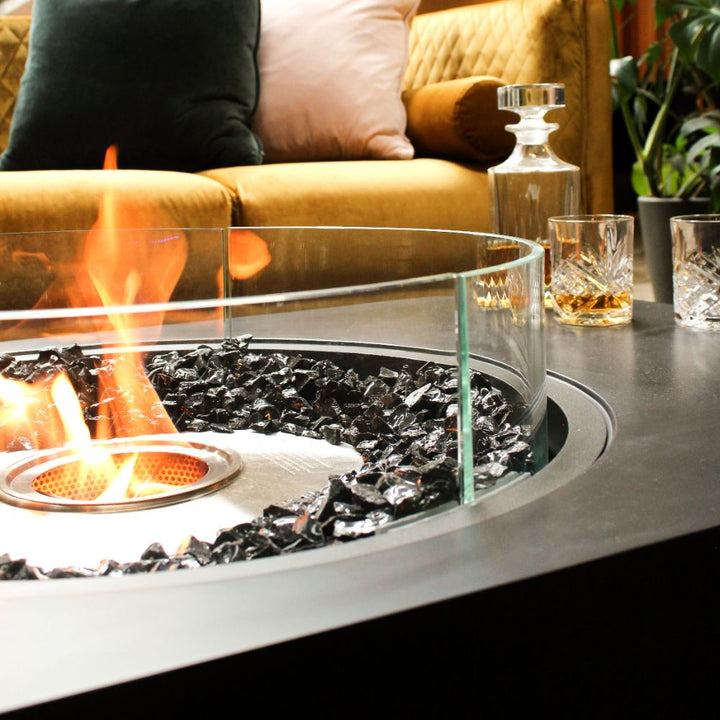 Martini 50 Ethanol Fire Pit Table Graphite Glass