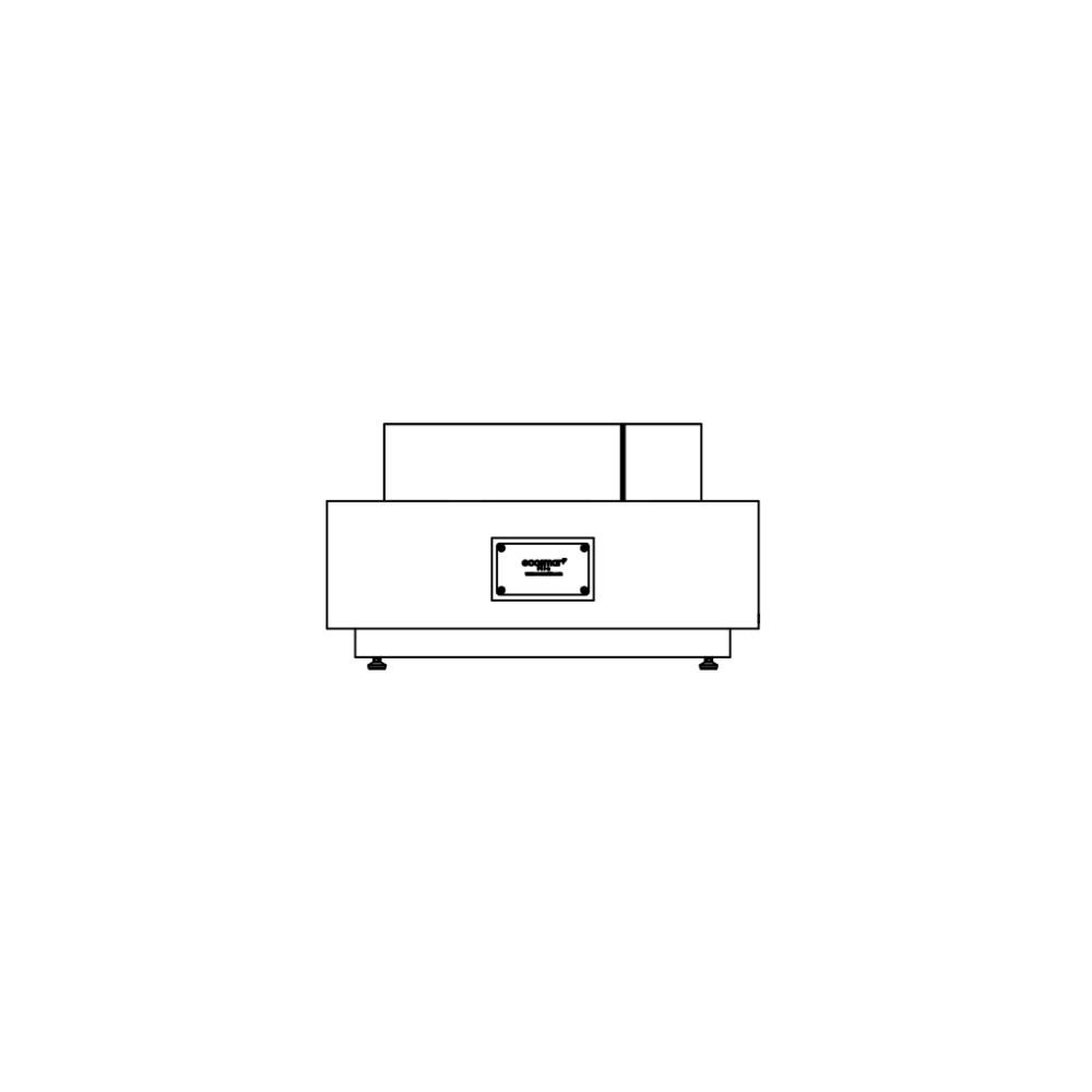 Martini 50 Ethanol Fire Pit Table Technical Drawing Front View