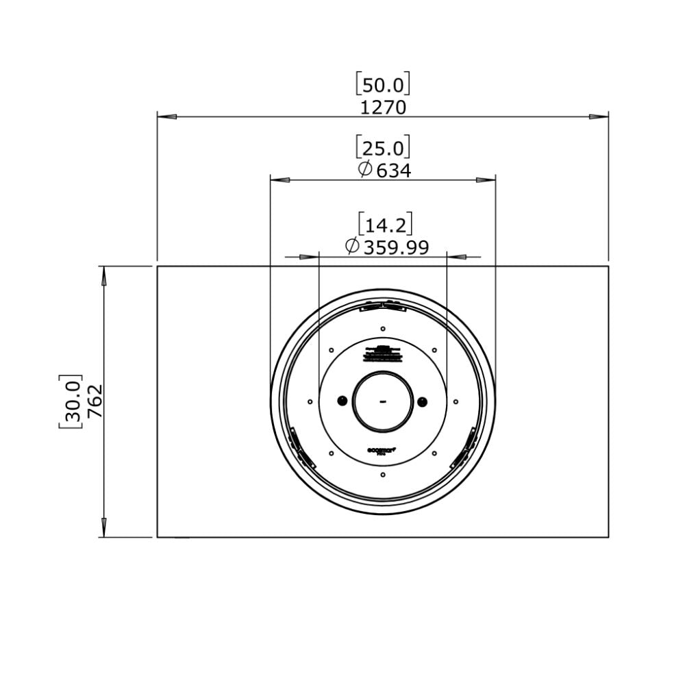 Martini 50 Ethanol Fire Pit Table Technical Drawing Plan View