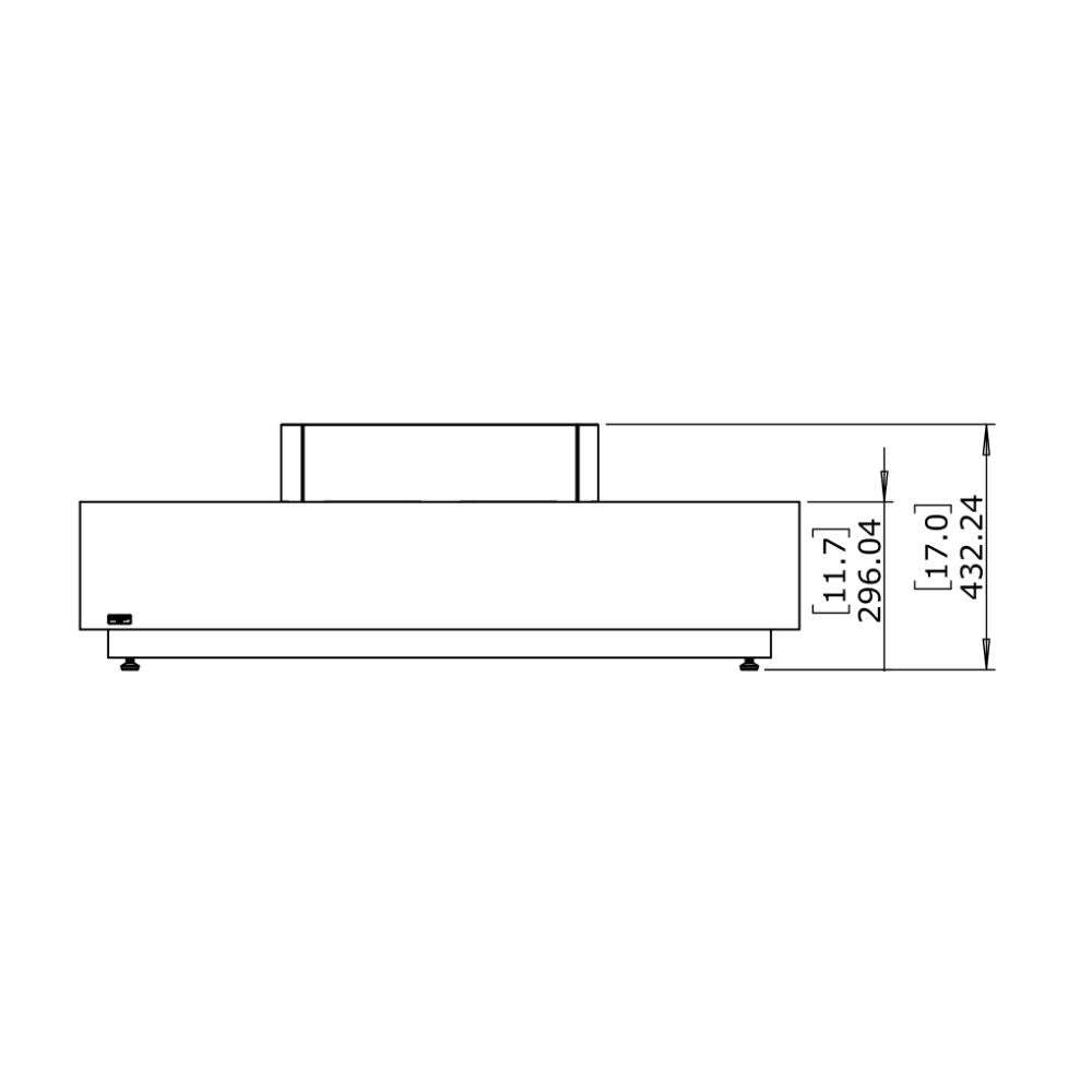 Martini 50 Ethanol Fire Pit Table Technical Drawing Side View