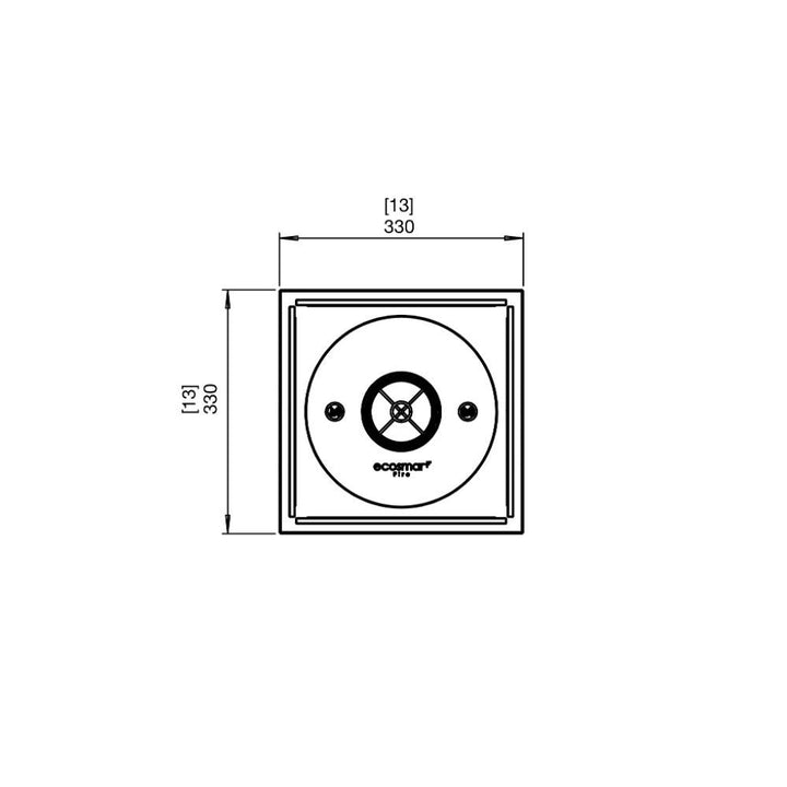 Mini T Ethanol Fireplace Technical Drawing Plan View