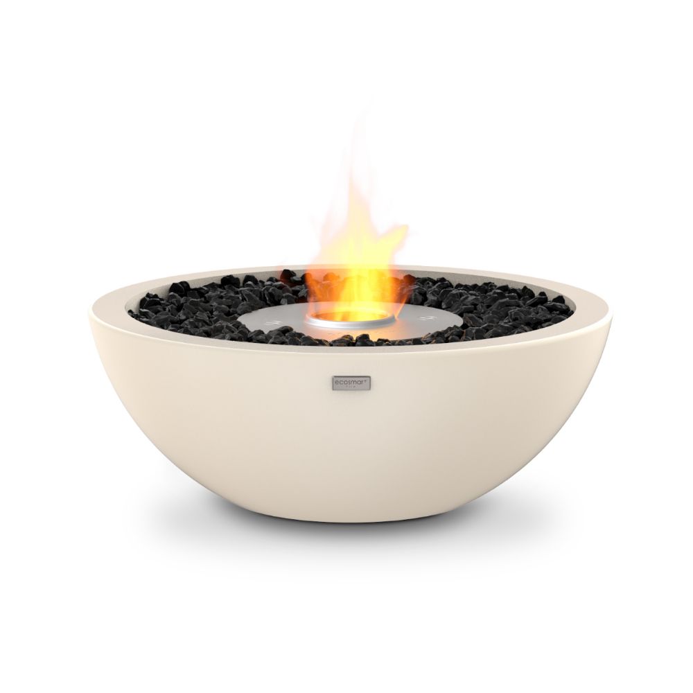 Mix 600 Ethanol Fire Pit Bowl Bone Stainless Steel Burner