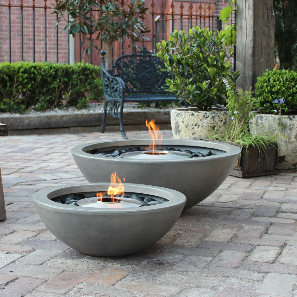 Mix 600 Ethanol Fire Pit Bowl Natural Pair Court Yard