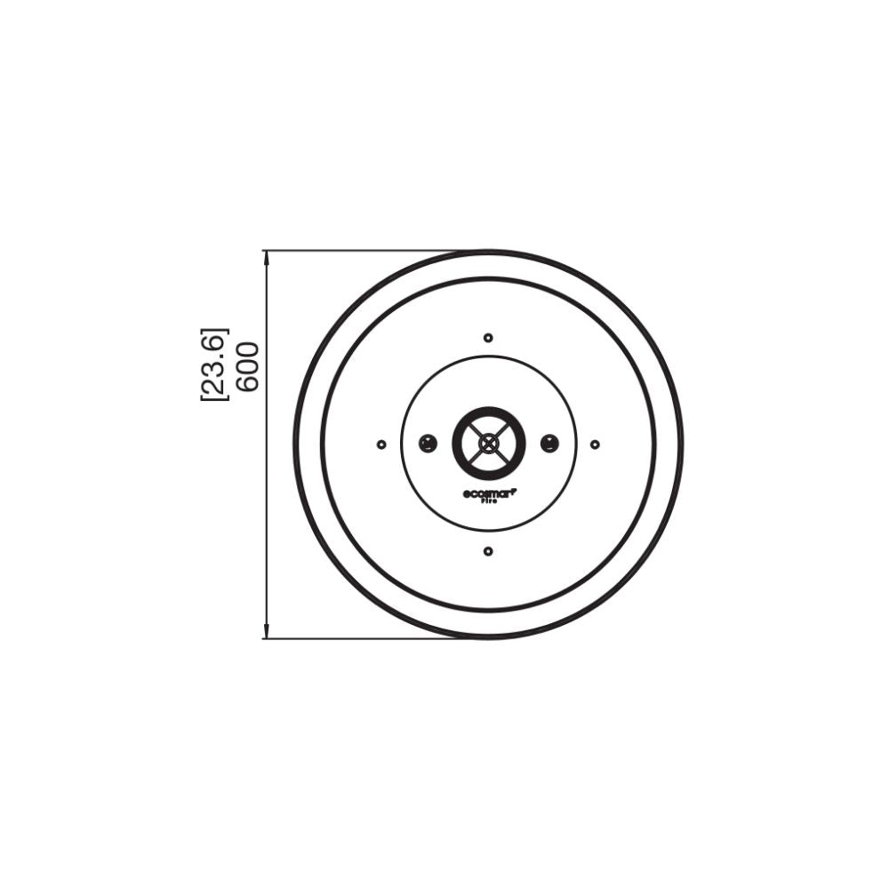 Mix 600 Ethanol Fire Pit Bowl Technical Drawing Plan View