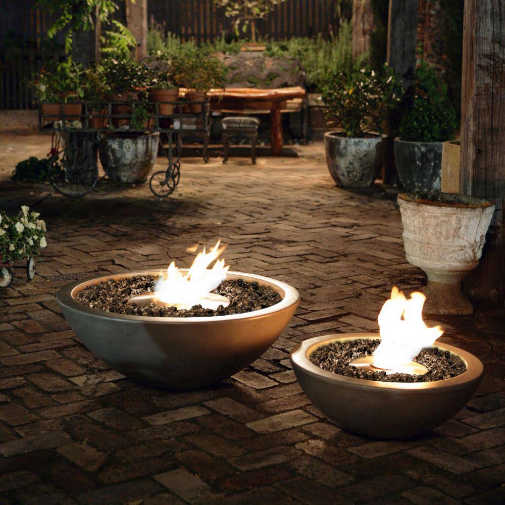 Mix 850 Ethanol Fire Pit Bowl Natural Pair Night