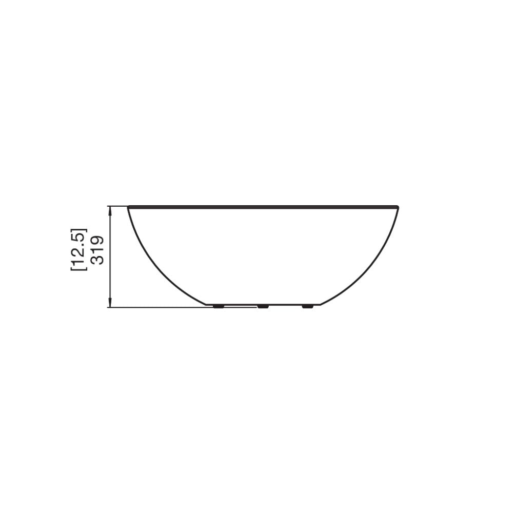 Mix 850 Ethanol Fire Pit Bowl Technical Drawing Front View