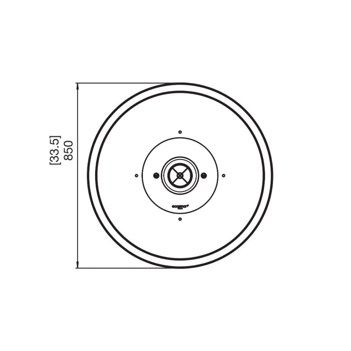 Mix 850 Ethanol Fire Pit Bowl Technical Drawing Plan View