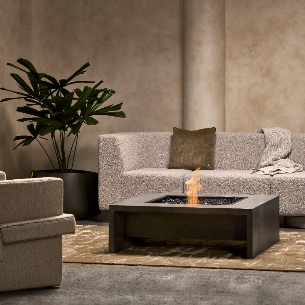 Mojito 40 Ethanol Fire Pit Table Natural Living Room