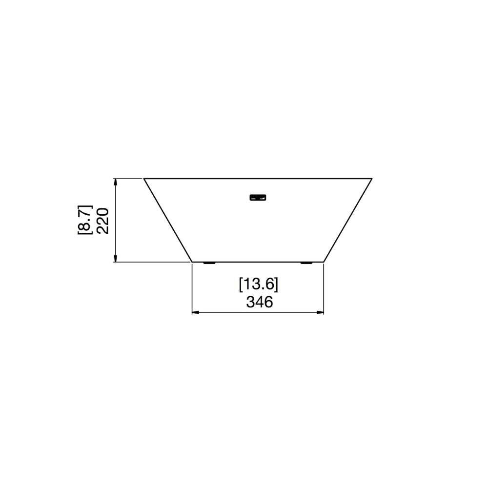 Nova 600 Ethanol Fire Pit Technical Drawing Side View