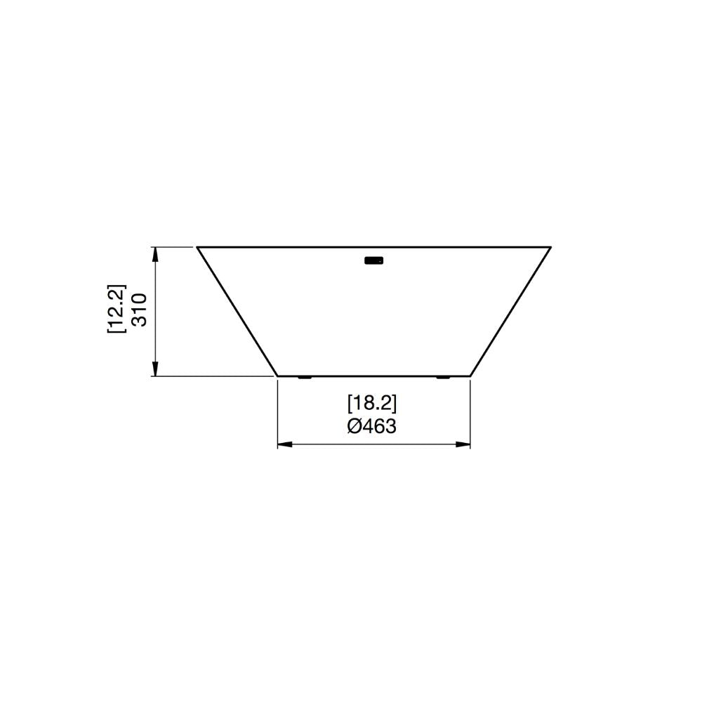 Nova 850 Ethanol Fire Pit Technical Drawing Front View