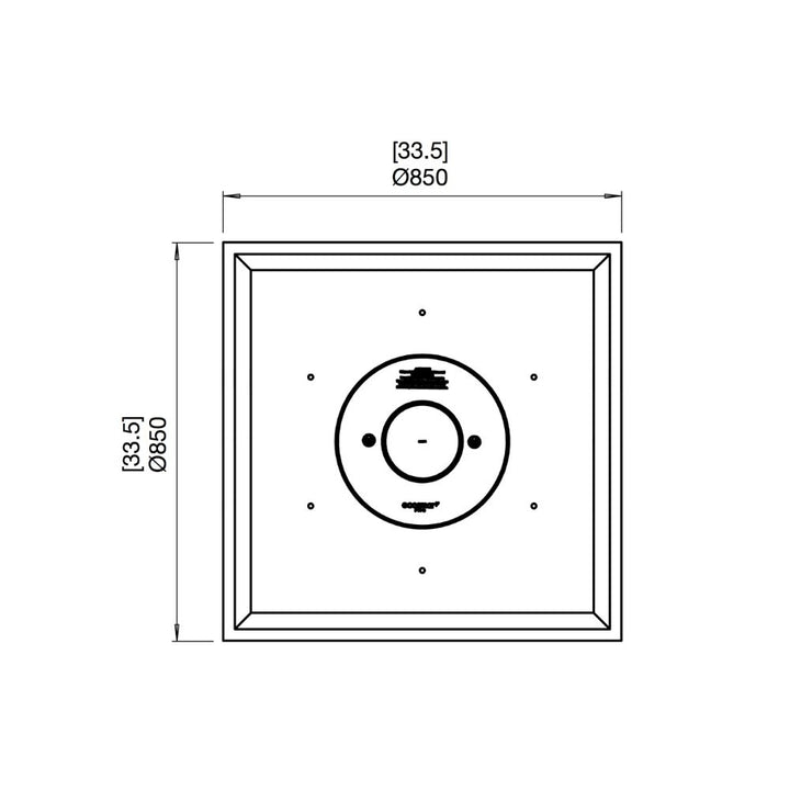 Nova 850 Ethanol Fire Pit Technical Drawing Plan View