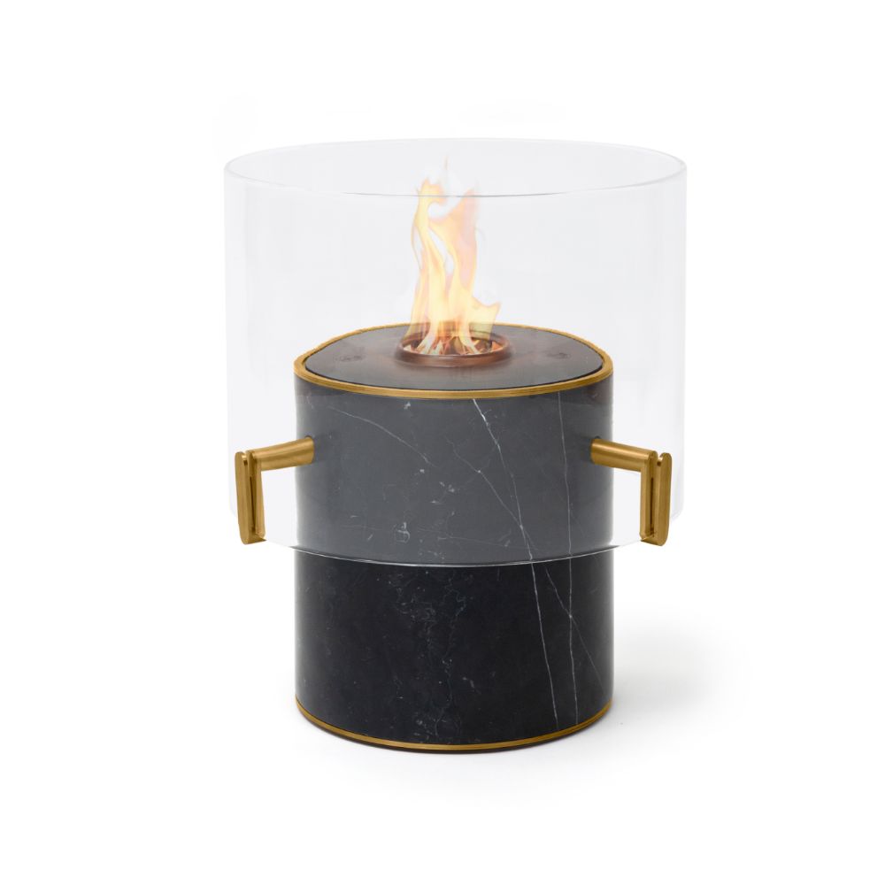 Pillar 3L Low Ethanol Fireplace Black Marble Black Burner