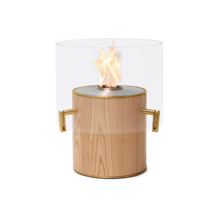 Pillar 3L Low Ethanol Fireplace Oak Stainless Steel Burner