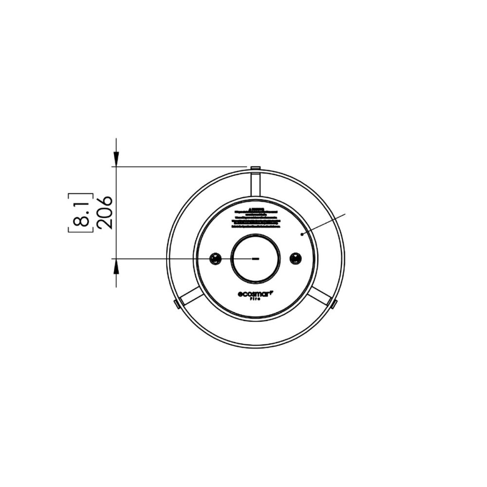 Pillar 3L Low Ethanol Fireplace Technical Drawing Plan View