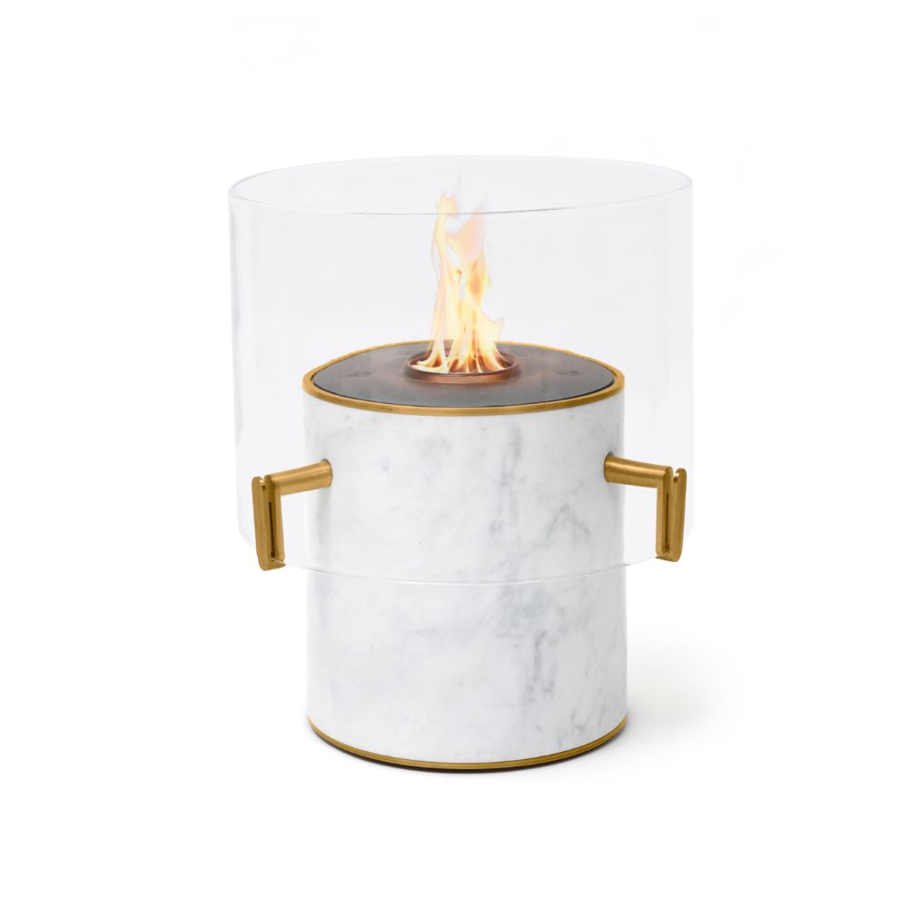 Pillar-3L-Low-Ethanol-Fireplace-White-Marble-Black-Burner