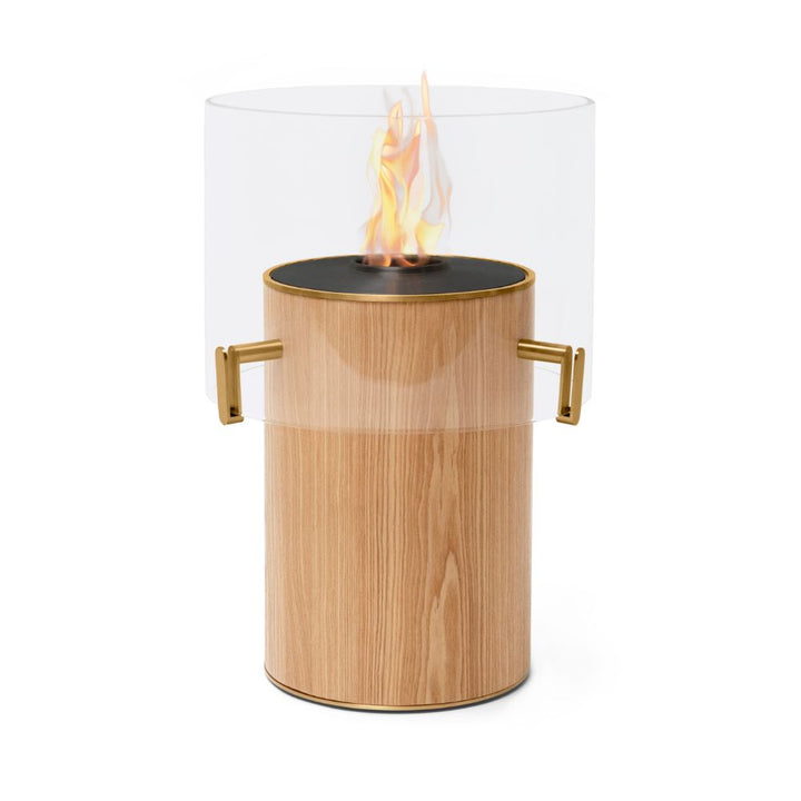 Pillar 3T Tall Ethanol Fireplace Oak Black Burner