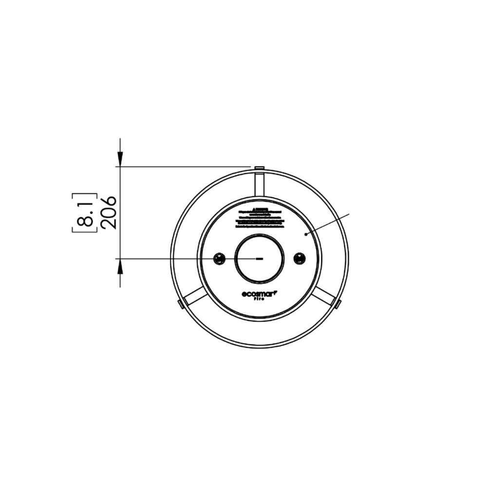 Pillar 3T Tall Ethanol Fireplace Technical Drawing Front View