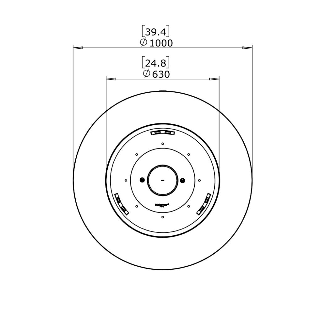 Pod 40 Ethanol Fire Pit Table Technical Drawing Plan View