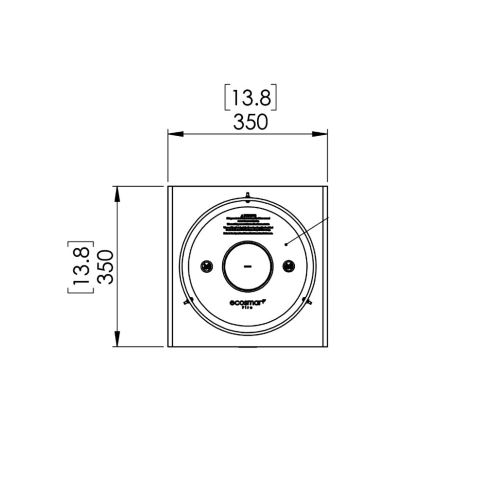 Pop 3L Low Ethanol Fireplace Technical Drawing Plan View