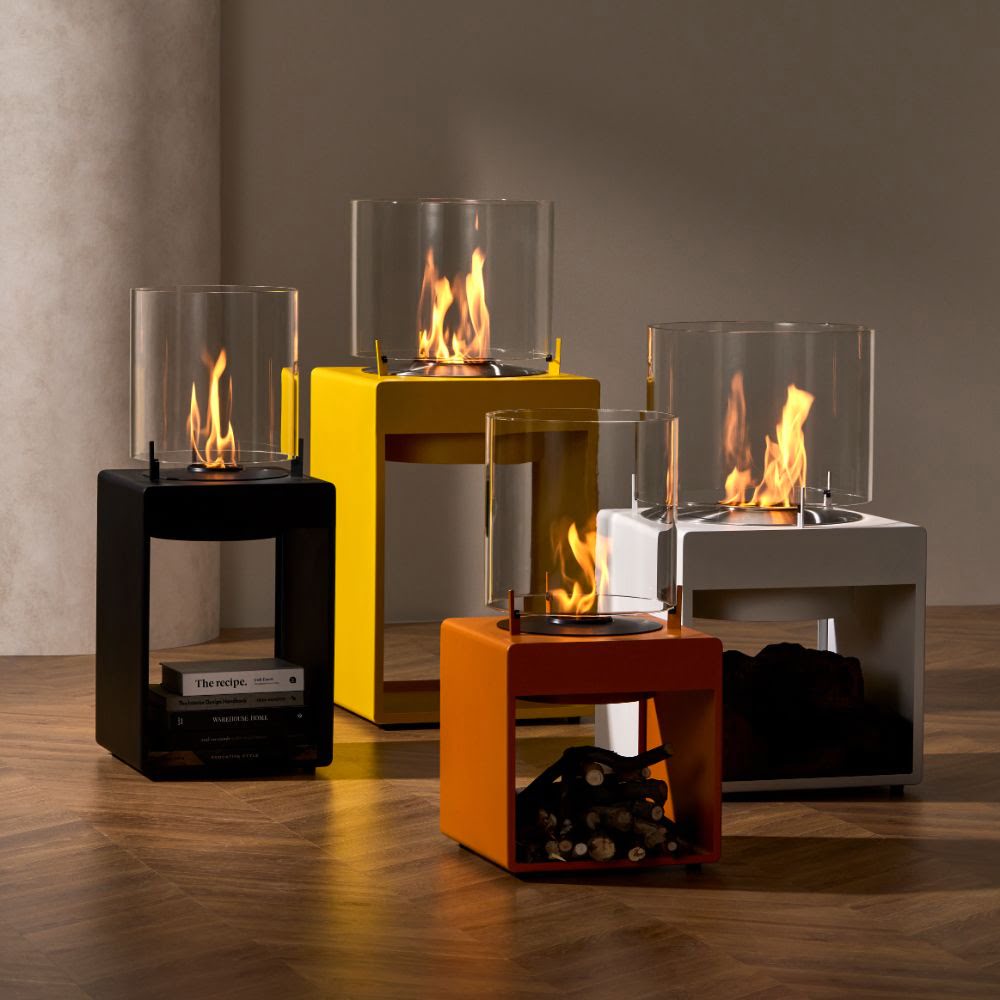 Pop 3T Tall Ethanol Fireplace Collection Flame