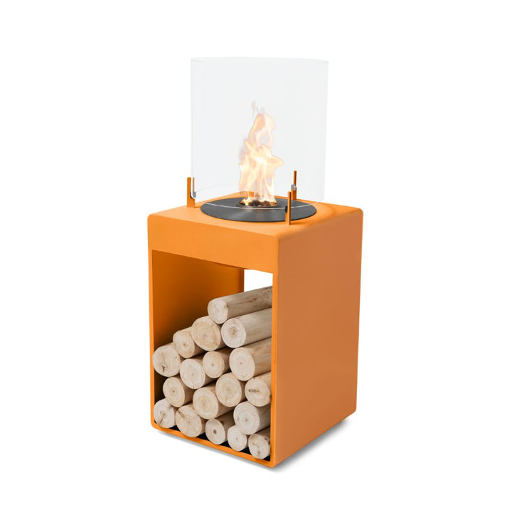 Pop 3T Tall Ethanol Fireplace Orange Black Burner