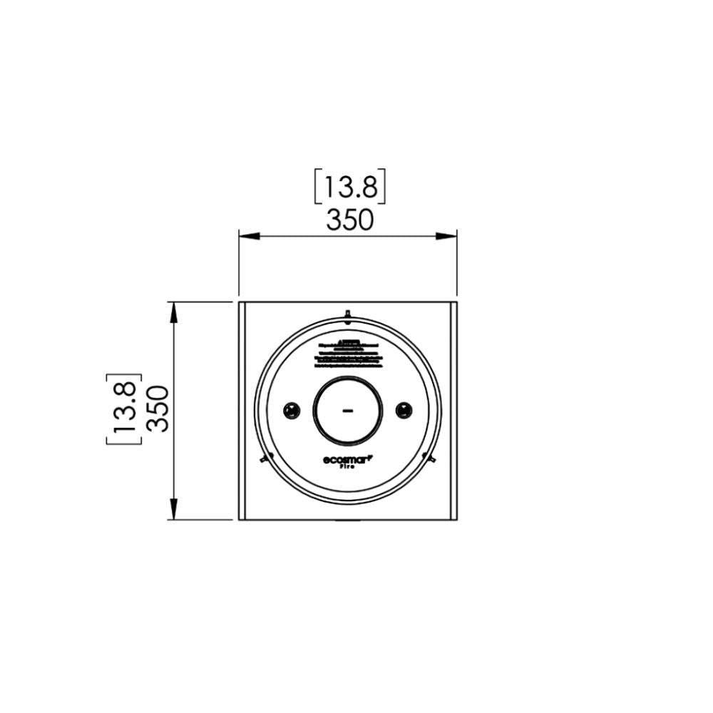 Pop 3T Tall Ethanol Fireplace Technical Drawing Plan View