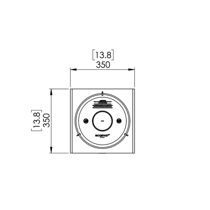 Pop 3T Tall Ethanol Fireplace Technical Drawing Plan View