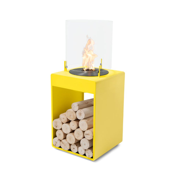 Pop 3T Tall Ethanol Fireplace Yellow Black Burner