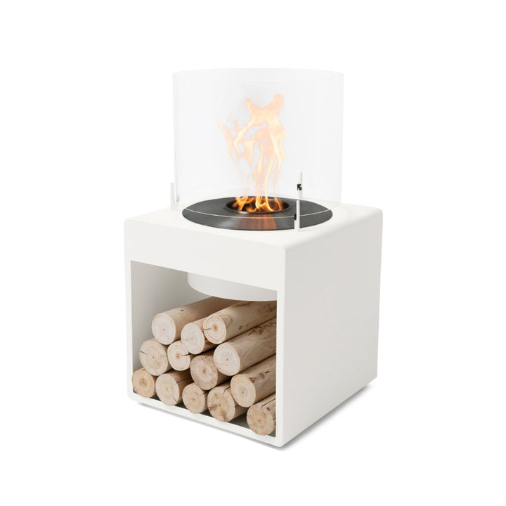 Pop 8L Low Ethanol Fireplace White Black Burner