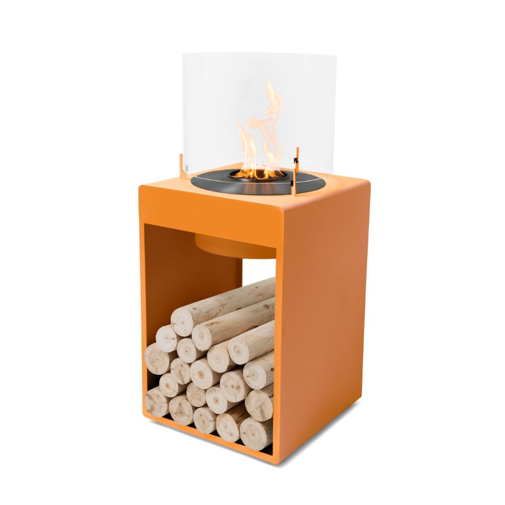 Pop 8T Tall Ethanol Fireplace Orange Black Burner