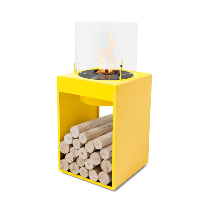 Pop 8T Tall Ethanol Fireplace Yellow Black Burner