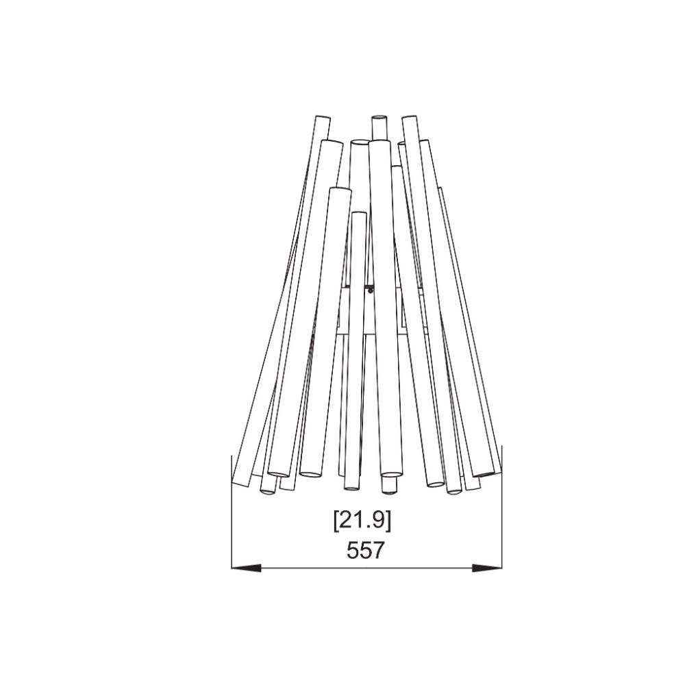 Stix Ethanol Fire Pit Technical Drawing Front View